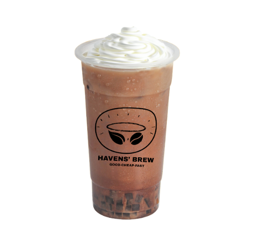 KOPI MOCHA ICED COFFEE, KOPI MOCA, BREWED DARK CHOCOLATE WITH CREAM FLOAT, BEST SELLER (ASSORTED SOLO 7+1 COMBINATION OF FRUIT TEA,MILK TEA & ICED COFFEE)