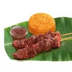 2- PCS PORK BBQ WITH PEANUT SAUCE AND JAVA RICE (2) 2 PCS PORK BBQ WITH PEANUT SAUCE AND JAVA RICE