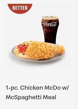1 PC CHICKEN MCDO WITH MCSPAGHETTI MEAL 1 PC CHICKEN MCDO WITH MCSPAGHETTI MEAL