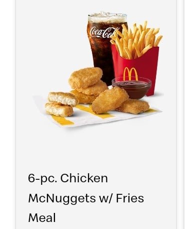 6 PC CHICKEN MCNUGGETS WITH FRIES MEAL 6 PC CHICKEN MCNUGGETS WITH FRIES MEAL
