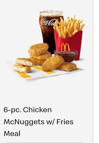 6 PC CHICKEN MCNUGGETS WITH FRIES MEAL 6 PC CHICKEN MCNUGGETS WITH FRIES MEAL