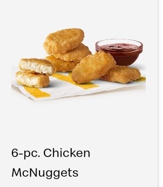6 PC CHICKEN MCNUGGETS 6 PC CHICKEN MCNUGGETS