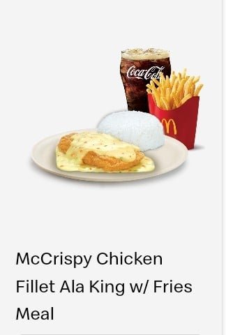 MCCRISPY CHICKEN FILLET ALA KING WITH FRIES MEAL CRISPY CHICKEN FILLET ALA KING WITH FRIES MEAL